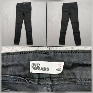 Epic‎ Threads Black Skinny Jeans Girls Size 10 Stretch Denim Pants